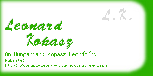 leonard kopasz business card